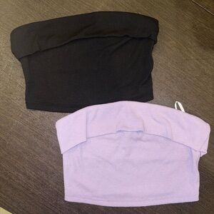 SHEIN Black and Lavender Tube Tops